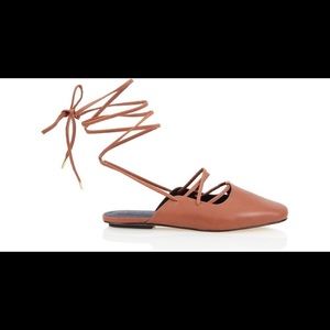 Tibi Lila Lace Up Ballet Flats